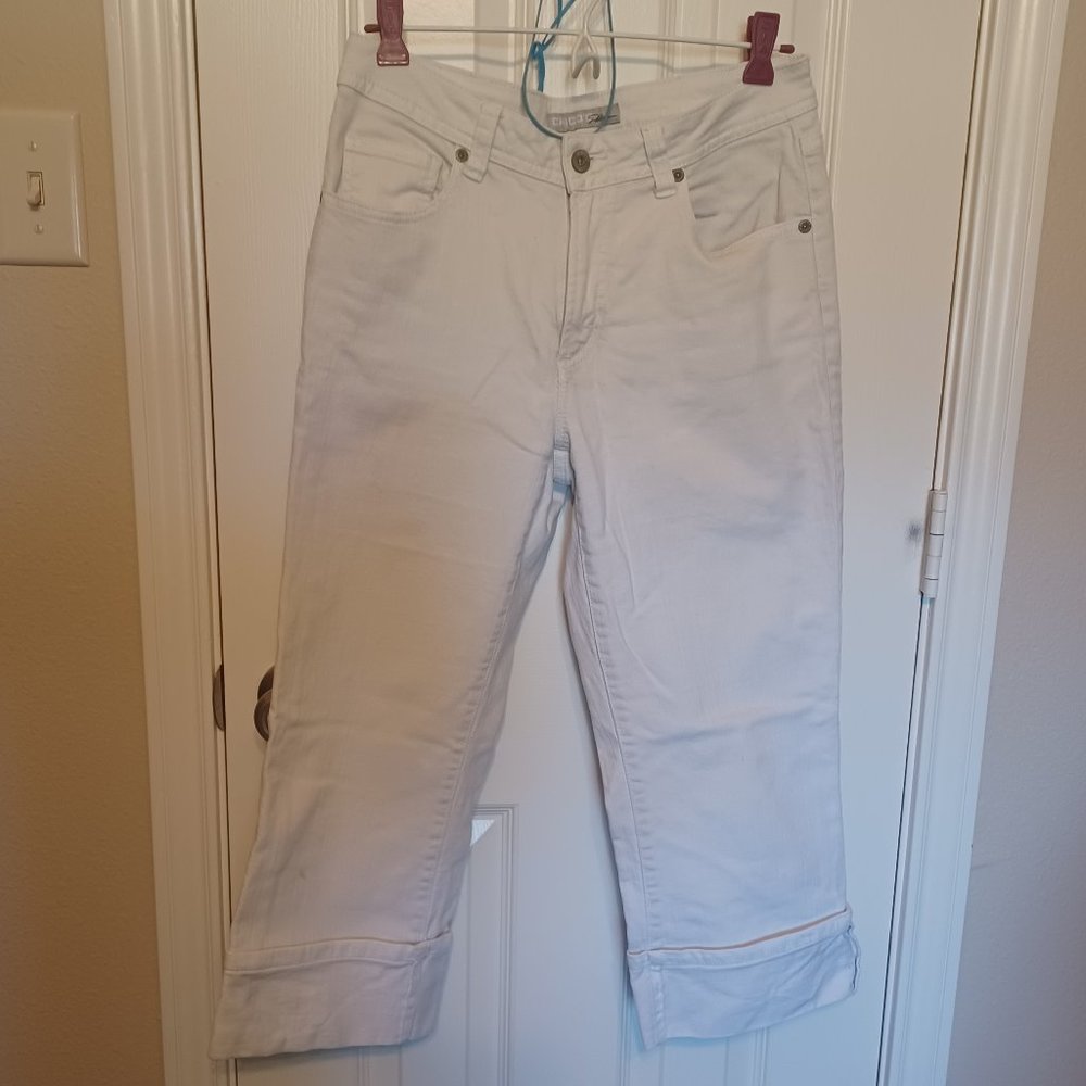 Chico's Platinum jean capri's  white Size 0  or Chico's small
